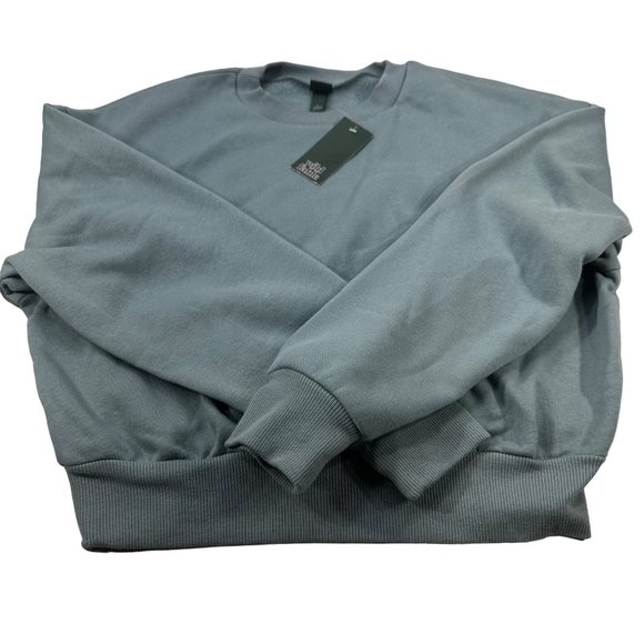 Wild Fable Women's Size Large Sweatshirt Long Sleeve Crop Top Slate Blue New - Picture 1 of 13